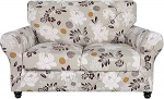 SearchI Stretch Diivan Cover Printed Floral 3 Pieces Two Seater Slipcover koos 2 eraldi padjakattega, pestav m&ouml;&ouml;bli kaitsja elutuppa (Loveseat, pruunid lilled)