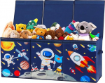 Eriti suur kaanega laste hoiukast, kokkupandav Oxfordi m&auml;nguasjakast k&auml;epidemega t&uuml;drukutele-poistele, veekindel m&auml;nguasjade hoiustamine lastetoas, 96 x 32 x 40 cm (Astronaut Rocket)