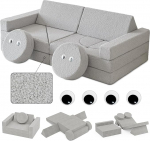 Suhu Play diivan lastele laste diivan eemaldatav Fold-Out modulaarne laste diivan ehitusplokkide m&auml;ngutoa vaht magamistoa m&ouml;&ouml;bel DIY tumehall