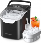 CROWNFUL Kaasaskantav j&auml;&auml;kuubikute tegija, 8 kuubikut 6 minutiga, isepuhastuv j&auml;&auml;kuubikute tegija 12kg/24h koju, k&ouml;&ouml;ki, kontorisse, baari ja peole