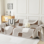 Chenille Boho Diivan Cover ja Diivan Cover koos Tassels Geomeetriline muster Slipcover jaoks L-kujuline Sectional, 2 3 4 istekohaga diivan p&ouml;&ouml;rduv ja lemmikloomade s&otilde;bralik (180x300cm, kohv)