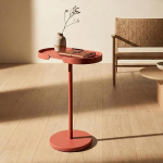 K&otilde;rvallaud alumiiniumist, k&otilde;rgekvaliteedilise pulberv&auml;rviga, ilmastikukindel ja stabiilne - STAN Ovaalne k&uuml;ljelaud elutuppa, r&otilde;dule ja terrassile, hoolikalt valmistatud ELis (l&otilde;heoranž).