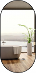 RAMIX seinapeegel pulberv&auml;rvitud alumiiniumraamiga must, h&otilde;bedane, kuldne Loft Ristk&uuml;likukujuline &uuml;mmargune elutuba magamistuba vannituba garderoob koridor (must, K1 - ovaalne 80 x 40 cm)