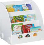 Relaxdays Children's Bookcase H x D 60 x 58 x 45 cm Children's Bookcase with Cloud Motif 3 Compartments MDF Children's Shelf White