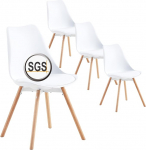 Komplekt 4 skandinaavia s&ouml;&ouml;gitooli Valge SGS heakskiidetud pehmendusega k&ouml;&ouml;gitoolid Kontoritoolid Kosmeetilised toolid elutuppa s&ouml;&ouml;gituppa magamistuppa