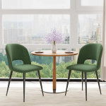 Triibulised s&ouml;&ouml;gitoa toolid, 2 tooli, S&ouml;&ouml;gitoa toolid, Seljatoega elutoatoolid, Musta metallist jalaga k&ouml;&ouml;gitool, Elutoatooli, roheline, Lounge tool, polsterdatud tool