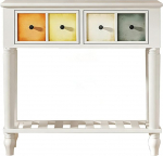 Konsole aus Massivholz mit Schubladen und Trennw&auml;nden, Moderner Landhausstil, Dekorativer Eingangstisch f&uuml;r Flur, Foyer und B&uuml;ro(80.5cm/31.7in)