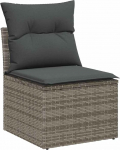 5-teiliges Garten-Sofa-Set mit Kissen Grau Poly Rattan, 2-Sitzer Garten-Sofa mit Stauraum & Kissen Grau Poly Rattan Gartenlounge Model3354578