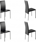 MOMMA HOME - k&ouml;&ouml;gitoolid 4 tk - Melbourne mudel - v&auml;rv must - m&otilde;&otilde;tmed 42 x 51 x 97 cm - polsterdus kunstnahast - ergonoomiline ja polsterdatud seljatugi - metallkonstruktsioon - ergonoomiline ja polsterdatud seljatugi - metallkonstruktsioon.