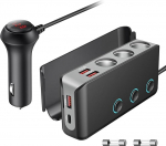 OOWOLF Sigaretis&uuml;&uuml;taja Splitter QC 3.0 180 W 12 V/24 V 3 DC pistikupesa Splitter l&uuml;liti toiteadapteri autolaadija 4 USB pesa auto splitter nutitelefoni, tahvelarvuti, GPS, satelliitnavigatsiooni jaoks