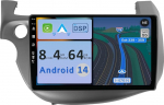 YUNTX [4GB + 64GB] Android 14 Autoradio Honda Fit/Jazz (2007-2014)-2 DIN [Integreeritud traadita CarPlay/Android Car/DSP/GPS]-IPS 10.1 tolli koos kaameraga + MIC-DAB/roolijuhtimine/MirrorLink/BT