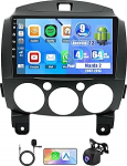 4G + 64G 9-tolline autoraadio Mazda 2 2007-2013 koos Carplay Android Auto GPS Sat Nav puuteekraaniga Bluetooth 5.0 DSP 32EQ FM/RDS tagurduskaamera mikrofoniga