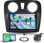 8 Core 6G+128G Autoradio Android f&uuml;r Renault Dacia Logan 2 Sandero B52 2012-2019 Carplay Wireless 9" Radio mit Android Auto 360&deg;-Panoramablick Navi GPS Mirror Link Bluetooth FM/RDS/EQ R&uuml;ckfahrkamera
