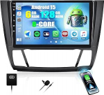 [6G + 128G 8 Core] CAMECHO Android 13 autoraadio BMW 1 seeria E81 E82 E87 E88 jaoks koos Navi, 2 DIN raadio 9-tollise HD puuteekraaniga koos FM / RDS DSP Mirrorlink SWC Bluetooth5.0 32ES + tagurduskaamera
