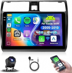 Podofo 10-tolline autoraadio Suzuki Swift 2003-2010 traadita Carplay Android auto peegel vasakule, Android 13 raadio 2 DIN Bluetooth puuteekraaniga WiFi / GPS navigatsiooniga + AHD tagantvaate kaamera