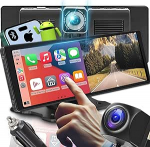 Retoo juhtmevaba Carplay Android autoekraan IPS 10,3-tolline puuteekraan SD 64GB kaardiga tasuta k&otilde;ikidele autodele Dashcam Bluetooth, FM saatja, AUX, Plug & Play, h&auml;&auml;lassistent k&otilde;rge resolutsiooniga 1600 x 600