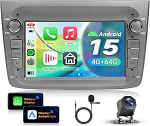 4G + 64G autoraadio Android 15 Alfa Romeo MITO 2008-2016, 7-tolline HD puuteekraaniga autoraadio traadita Carplay Android auto GPS Wi-Fi USB Bluetooth 5.0 FM RDS raadio tagurduskaameraga