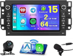 2+64GB Android 15 Autoradio f&uuml;r Chevrolet Epica Tosca Captiva Lova Kalos Aveo Matiz mit 7" Bildschirm Wireless Carplay Android Auto Radio mit WiFi Navi FM/RDS Radio BT MIC R&uuml;ckfahrkamera