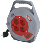 EMOS - Mini kaablirull 10m - 4 Schuko pistikupesa - 230 V, 10 A, 2300 W - kvaliteetne PVC isolatsioon - H05VV-F3G 1,0 mm2 - termol&uuml;litiga - IP20 siseruumides kasutamiseks.