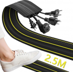 Kaablikanalisatsioonip&otilde;rand, 2,5 m / 8,2 ft kaablisild, vastupidav kaablisilla alus 3 kaablikanaliga, kummist kaablikaitse, kaablikanalisatsioonip&otilde;rand, lame, modulaarne kaablitoru garaažide, paatide jaoks, lihtne paigaldada lamedalt