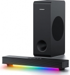MEREDO Soundbar TV-seadmetele koos subwooferiga 3.1 kanaliga PC Gaming Soundbar RGB Audio Sync Light BT 5.3/HD-ARC/Optical/AUX/USB TV arvuti k&otilde;lar lauale/lauaarvutile m&auml;ngukonsoolidele kodukino