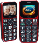 VOCA 4G telefon suurte nuppudega eakatele | Lukustamata 4G LTE | v&otilde;imendatud helitugevus | SOS-nupp | kiirvalimine | suur numbrin&auml;idik | suur nupp | suur nupp | vastupidav | V141 (punane)