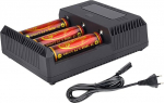 TrustFire TR-018 AAA AA akulaadija Intelligent - 3 pesa IMR 3,7V liitiumpatareidele ja 1,2V NI-MH AA AAA akule, AC 100-240V / 5,5 mm DC 12V v&auml;ljund (aku ei kuulu komplekti)