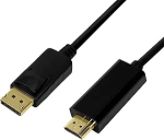 DisplayPort 1.2 kuni HDMI High Speed with Ethernet (1.4) &uuml;henduskaabel, 4K Full HD ja 3D kvaliteediga parima heli edastusega, 1 m