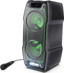 SHARP XParty Sing Party k&otilde;lar 180 W - v&otilde;imas Bluetooth heli, LED tuled ja 13 tundi kestev aku, veekindel, kaasaskantav ja sisseehitatud akuga 3,5 mm Aux sisend ja USB MP3 taasesitus.