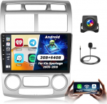 Fuluku 2+64G Androidi autoraadio Kia Sportage 2005-2010 juhtmevaba Carpaly & Android Car, 9-tolline IPS puuteekraaniga raadio Bluetooth/GPS/Reversioonikaamera/FM/WiFi/SWC/26UIga