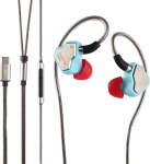 LINSOUL 7Hz Salnotes Zero HiFi 10 mm d&uuml;naamilise juhiga k&otilde;rvaklapid IEM metallist komposiitmembraaniga, roostevabast terasest esiplaat, eemaldatav 2-pin OFC kaabel (sinine, mikrofoniga, t&uuml;&uuml;p C)