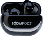 Boompods Echobuds In-Ear Bluetooth k&otilde;rvaklapid - juhtmevabad k&otilde;rvaklapid mikrofoniga, 19 tundi m&auml;nguaega ja laadimiskarp, IPX4 veekindel, TWS k&otilde;rvaklapid m&uuml;ra summutamisega, mustad