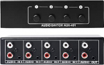 AUX Audio Switcher, Audio Video Splitter 4 in 1 Out, Audio Switcher, Audio Selection Box, Bi-Directional Audio Switch 3,5 mm Aux + RCA L/R, passiivne Audio Switcher k&otilde;rvaklappide, telefoni, heli jaoks.