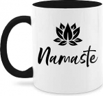 Mug 325 ml - Statement - Namaste with Lotus Blossom Black - 325 ml - Must - Kohvitassid S&otilde;nad Laused Lotus Tea Cup Statement Mug Happy New Year Lotus Blossoms Coffee Cup