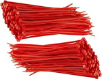 TERF 100 Pack kaablipaelad 200mm x 2.5mm Premium Nailon Secure Self Locking Mechanism V&auml;ike plastist lips kodus, kontoris, aias, garaažis, t&ouml;&ouml;kojas ja DIY - Punane