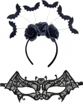 Bat Ears - Batman Mask, Masquerade Mask, Cat Batman Mask, Halloween Headband, Bat Ear Headband, Black Lace, Bat Mask, Masquerade, Lace, Eye Mask, Masquerade, Masquerade, Masquerade,