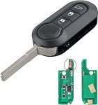 Heart Horse 433 MHz 3 nupuga autov&otilde;tme PCF7946 kiibiga ja akuga Fiat 500 L Punto Grande Evo Panda Bravo Stilo ja Lancia Y Delta Musa autov&otilde;tme korpus koos Blade Marelli s&uuml;steemiga