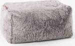 Lounge Pug - Footstool Pouf Rabbit Faux Fur Light Grey