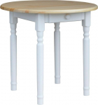 k koma Round Pine Table Dining Table Wood Kitchen Table White Drawer Country House Style Painted Pine (60 cm)