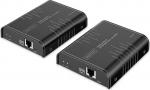 DIGITUS HDMI KVM IP Extender Set - UHD 4k 60Hz - 40m ulatus - HDMI 2.0 - saatja ja vastuv&otilde;tja - kuni 253 vastuv&otilde;tjat - 2x USB hiirele ja klaviatuurile - punktist punktini - CAT 6 - must