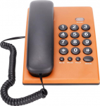 Annadue KX-T504 juhtmega telefon kodukontorisse, moodne lauatelefoni multifunktsionaalne telefon kahe magnetilise peakomplektiga, reguleeritav helisignaal (oranž)