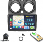Android 15 4+64GB Autoradio f&uuml;r Nissan Qashqai J10 2006-2016 mit 9 Zoll Incell Touchscreen, Autoradio 2DIN mit Wireless Carplay Android Auto, FM/RDS Radio BT GPS WiFi R&uuml;ckfahrkamera + MIC
