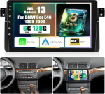 8 Core 6+128G Android 13 autoraadio BMW 3 seeria E46 1998-2006 koos Carplay Android autoga, 9-tolline puuteekraaniga raadio intelligentse h&auml;&auml;lega Bluetooth WiFi GPS FM/RDS 36EQ SWC + tagurduskaamera + mikrofoniga