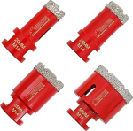 SHDIATOOL A Set Red Dry Diamond Drill Core Bit Diameter Vacuum Brazed Drilling Porcelain Tile Granite Marble