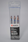 W&uuml;rth portselanist kivipuuripuuride komplekt 3-osaline hulknurk 6-8-10 mm Zebra