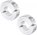sourcing map 2 x Double Split Clamp Shaft Collar for 5/8" Shank Two Piece Tension Collar 1.5" OD 7/16" Thickness Aluminum Alloy Split Collar Clamp