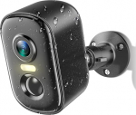 Techage Surveillance Camera Outdoor Battery, 2K WiFi Camera for Outdoor Use with AI Motion Detection, 2.4 GHz, Colour Night Vision, Two-Way Audio, IP66 Waterproof, Cloud/SD Storage
