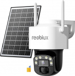 Reobiux 4G LTE Outdoor Solar Surveillance Camera with SIM Card, 2K 3MP PTZ Wireless IP Camera Without WLAN Outdoor, Camera Surveillance Outdoor Battery with Colour Night Vision, PIR Detection, 2-Way