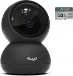 Alaga Indoor Security Camera, 3K, WiFi, Swivelling, Indoor Camera Surveillance with Night Vision, Persons Pet Detection, Includes 32G TF Card