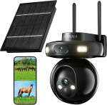 4G LTE valvekaamera SIM-kaardiga, 2K + 2K kaksikkaamera ilma WLANita, aku 15600 mAh, SIM-kaardiga kaamera, liikumistuvastus, v&auml;rviline &ouml;&ouml;n&auml;gemine, automaatne j&auml;lgimine, 2-suunaline heli, IP66.